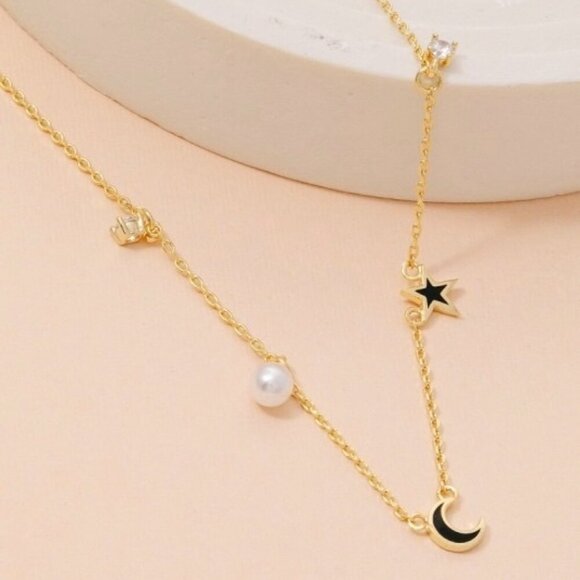 AYLANI STARS AND MOON NECKLACE - Picture 1 of 1